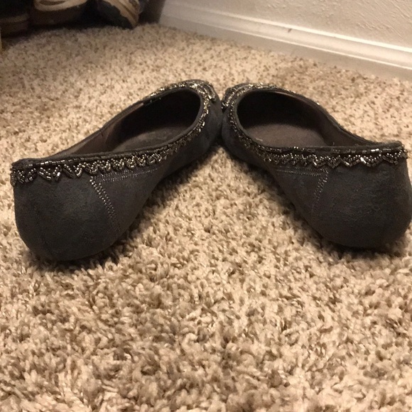 Grey Beaded Ballet Flats - Picture 4 of 4